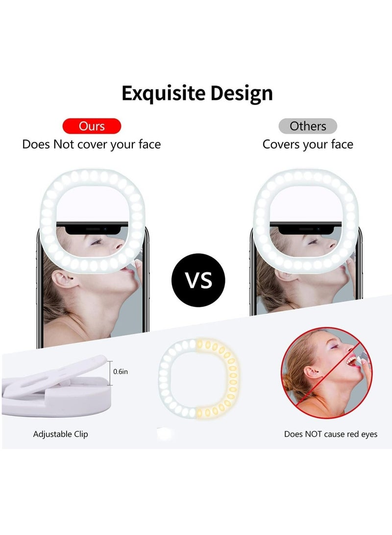 حلقة إضاءة سيلفي قابلة للشحن – 36 مصباح LED | إضاءة ملء لهواتف iPhone و Android وأجهزة التابلت للمكياج والبث المباشر - Image 3